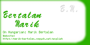 bertalan marik business card